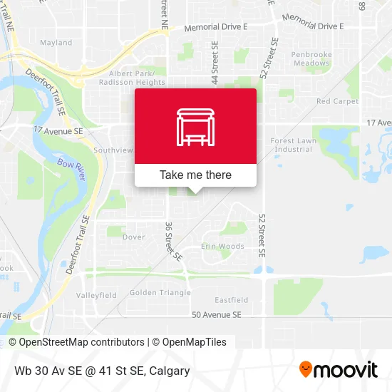 Wb 30 Av SE @ 41 St SE map