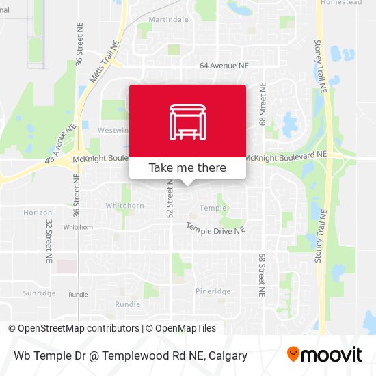 Wb Temple Dr @ Templewood Rd NE map