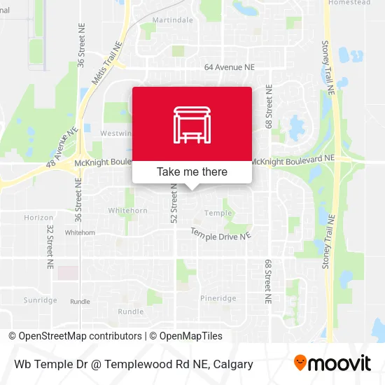 Wb Temple Dr @ Templewood Rd NE map