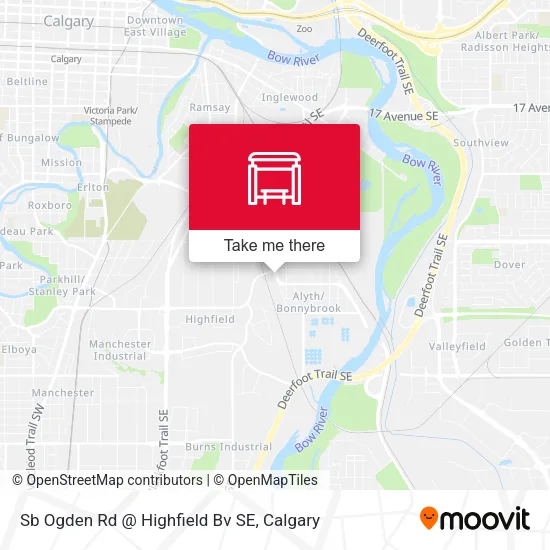 Sb Ogden Rd @ Highfield Bv SE map