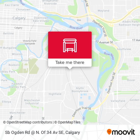 Sb Ogden Rd @ N. Of 34 Av SE map