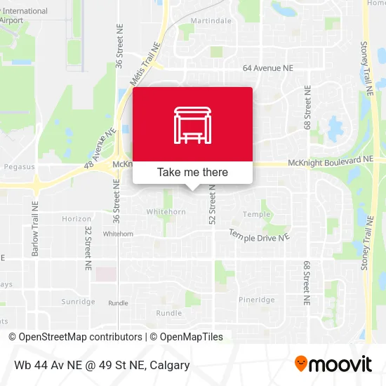Wb 44 Av NE @ 49 St NE map