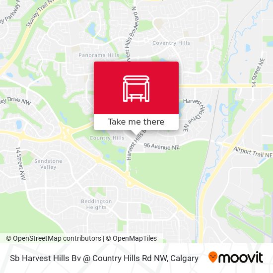 Sb Harvest Hills Bv @ Country Hills Rd NW map