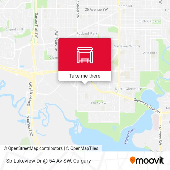 Sb Lakeview Dr @ 54 Av SW map