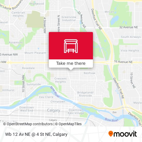 Wb 12 Av NE @ 4 St NE map
