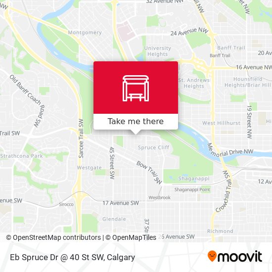 Eb Spruce Dr @ 40 St SW map