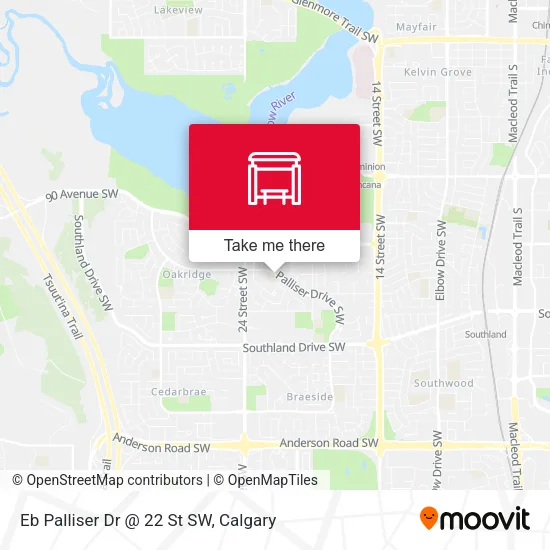 Eb Palliser Dr @ 22 St SW map