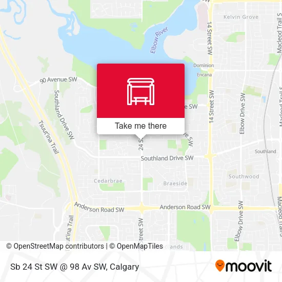 Sb 24 St SW @ 98 Av SW map