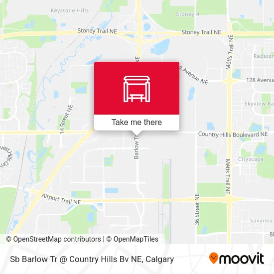 Sb Barlow Tr @ Country Hills Bv NE map