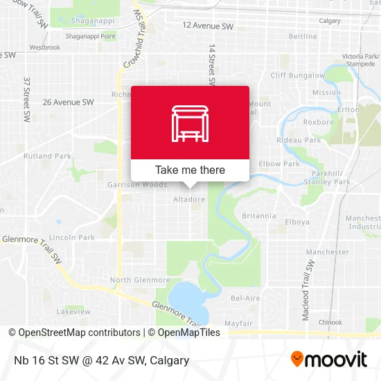 Nb 16 St SW @ 42 Av SW map