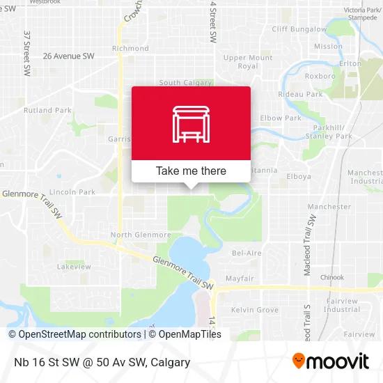 Nb 16 St SW @ 50 Av SW map