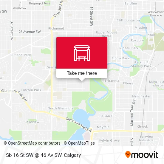 Sb 16 St SW @ 46 Av SW map
