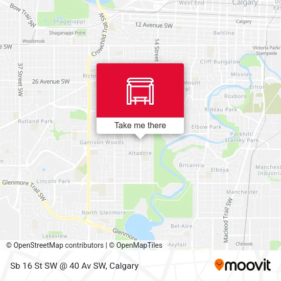 Sb 16 St SW @ 40 Av SW map