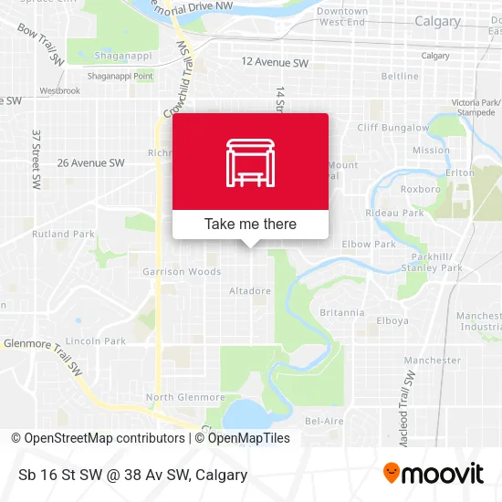 Sb 16 St SW @ 38 Av SW map