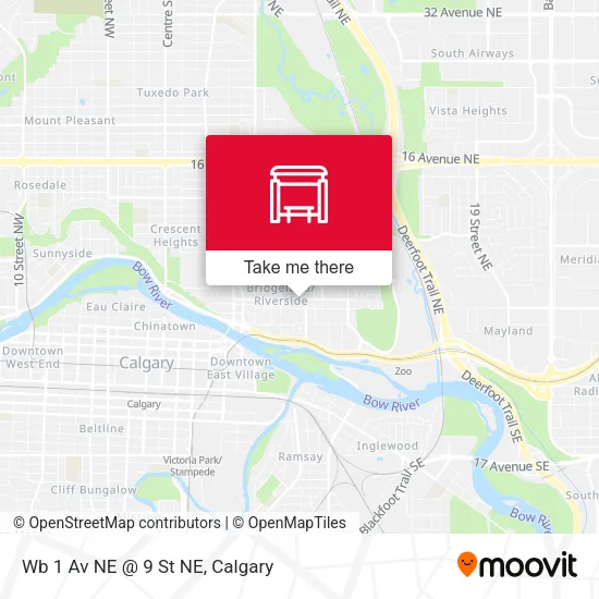 Wb 1 Av NE @ 9 St NE map