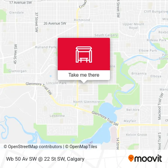 Wb 50 Av SW @ 22 St SW map