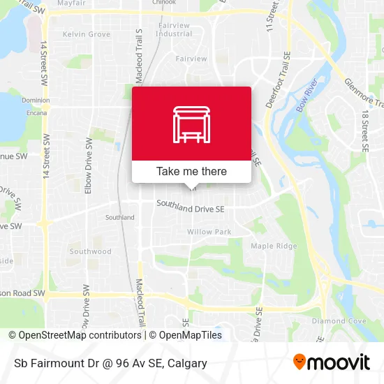 Sb Fairmount Dr @ 96 Av SE map