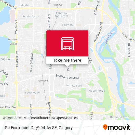 Sb Fairmount Dr @ 94 Av SE map