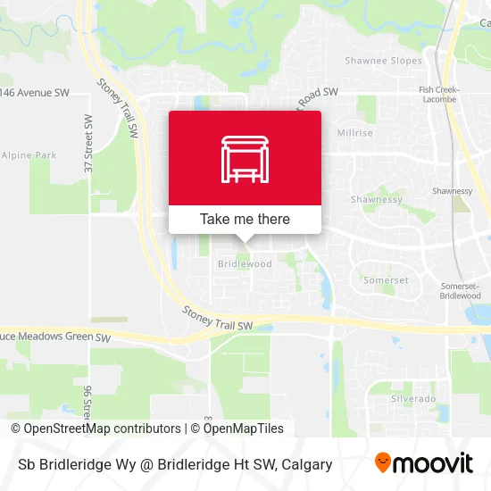 Sb Bridleridge Wy @ Bridleridge Ht SW map
