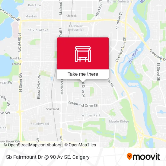 Sb Fairmount Dr @ 90 Av SE map