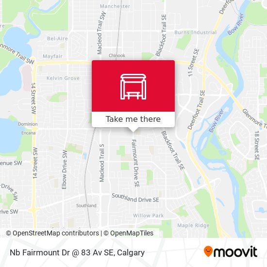 Nb Fairmount Dr @ 83 Av SE map