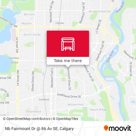 Nb Fairmount Dr @ 86 Av SE map