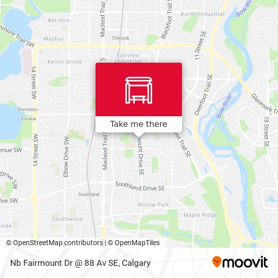 Nb Fairmount Dr @ 88 Av SE map