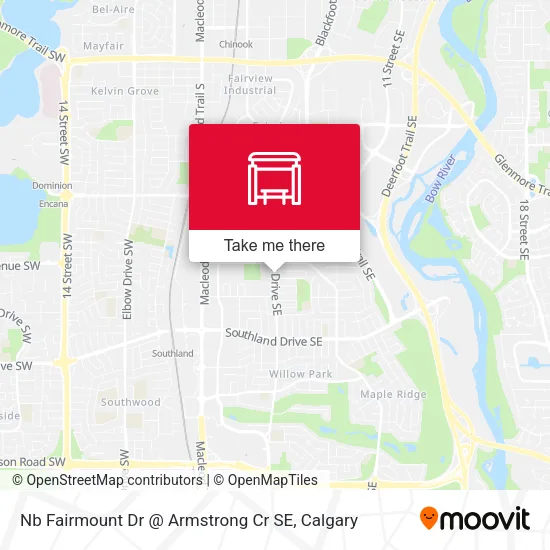 Nb Fairmount Dr @ Armstrong Cr SE map