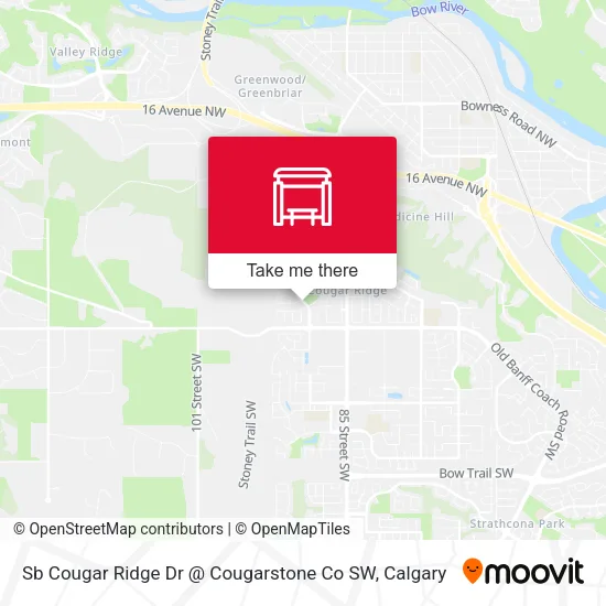 Sb Cougar Ridge Dr @ Cougarstone Co SW map