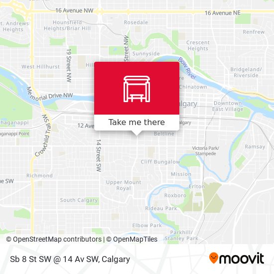 Sb 8 St SW @ 14 Av SW map