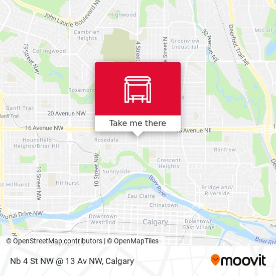 Nb 4 St NW @ 13 Av NW map