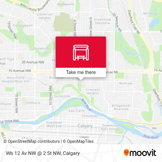 Wb 12 Av NW @ 2 St NW map