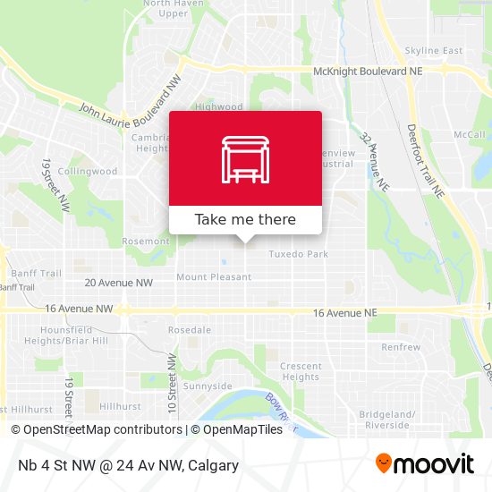Nb 4 St NW @ 24 Av NW map