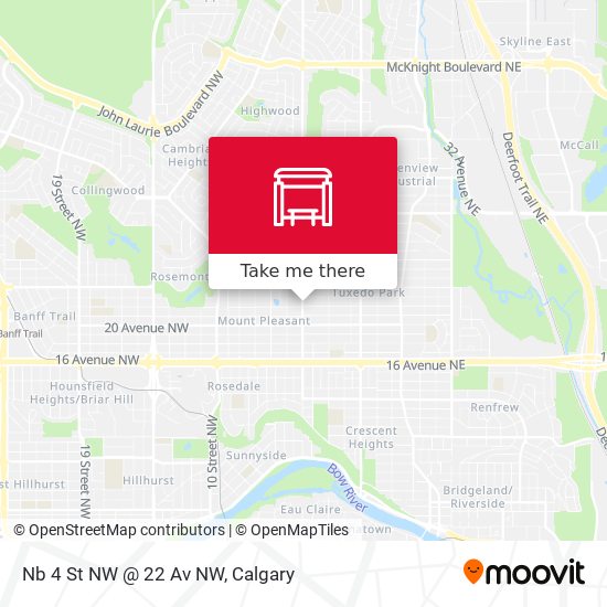 Nb 4 St NW @ 22 Av NW map