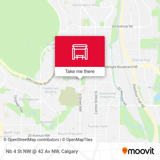 Nb 4 St NW @ 42 Av NW map