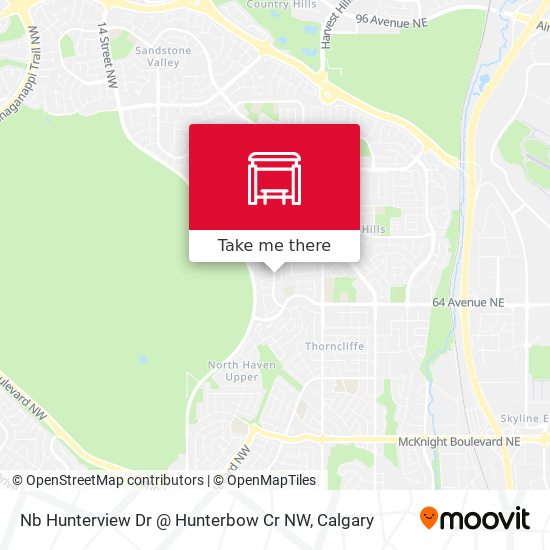 Nb Hunterview Dr @ Hunterbow Cr NW map