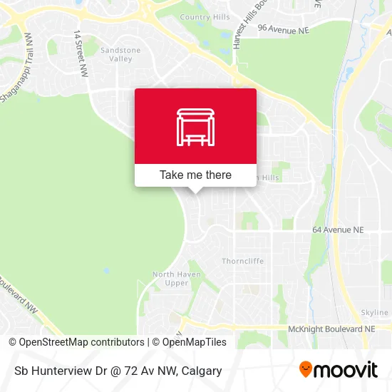 Sb Hunterview Dr @ 72 Av NW map