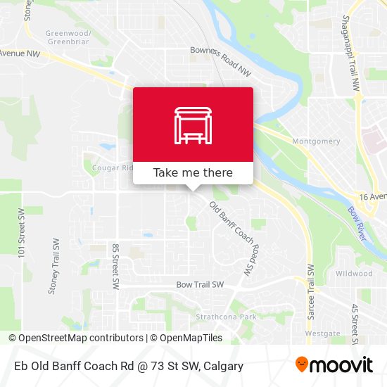 Eb Old Banff Coach Rd @ 73 St SW map