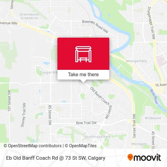 Eb Old Banff Coach Rd @ 73 St SW map