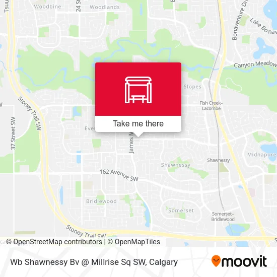 Wb Shawnessy Bv @ Millrise Sq SW map