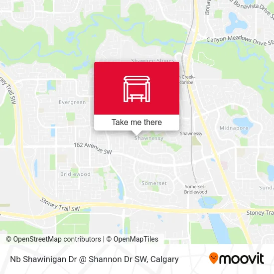 Nb Shawinigan Dr @ Shannon Dr SW map