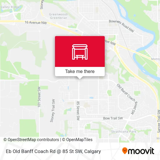 Eb Old Banff Coach Rd @ 85 St SW map