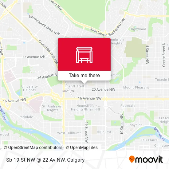 Sb 19 St NW @ 22 Av NW map