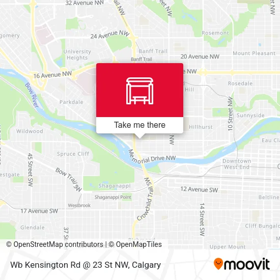 Wb Kensington Rd @ 23 St NW map