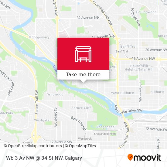 Wb 3 Av NW @ 34 St NW map