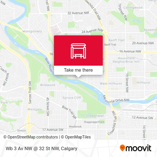 Wb 3 Av NW @ 32 St NW map