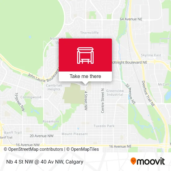 Nb 4 St NW @ 40 Av NW map