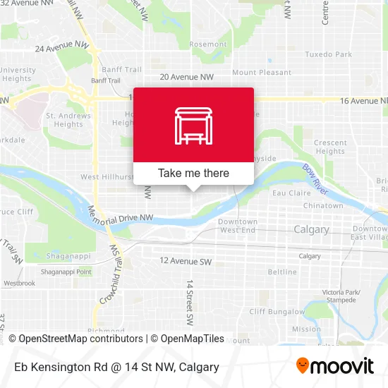 Eb Kensington Rd @ 14 St NW map