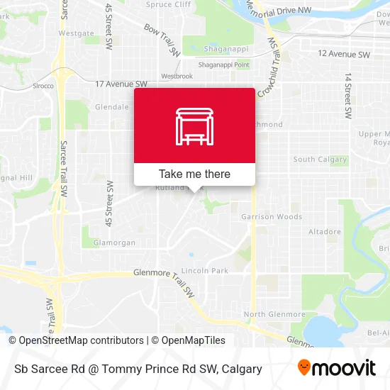 Sb Sarcee Rd @ Tommy Prince Rd SW map