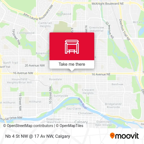 Nb 4 St NW @ 17 Av NW map